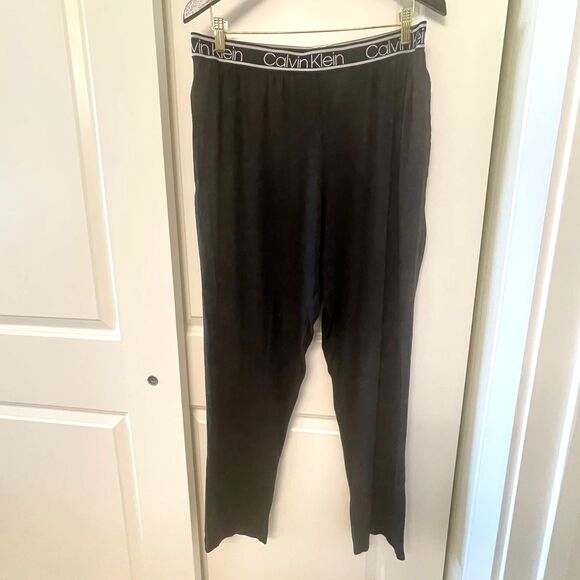 Calvin Klein CK Men's Plain Black Pyjama Jogger Ultra Soft Lounge Pants Size L/G - Picture 2 of 8